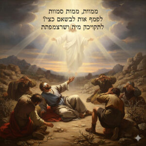 Cena bíblia de Atos 26:14, Jesus se revelando a Paulo no caminho de Damasco e falando com ele em hebraico.