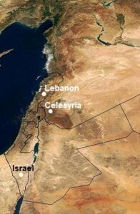 Celessíria, Israel e Líbano no Mapa