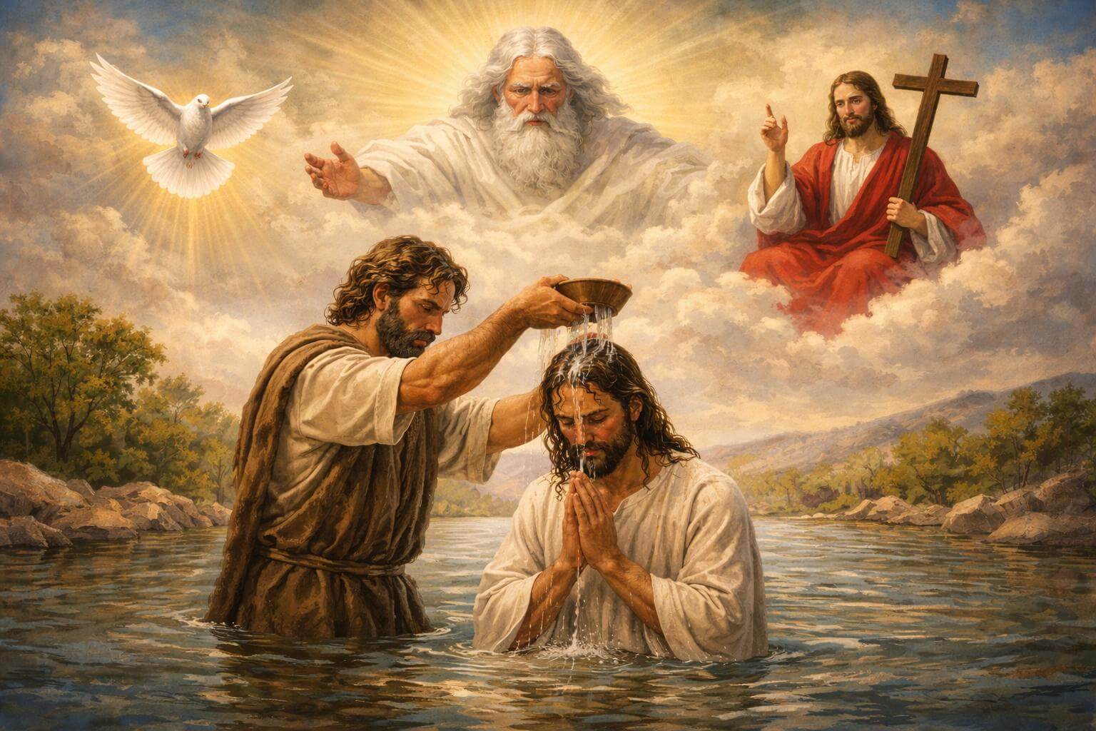 O batismo de Jesus era em nome da Trindade?